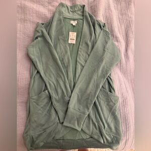 NWT J. Crew Factory Green Open Cardigan XS
